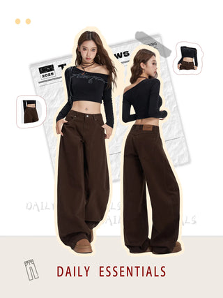 brown wide jeans