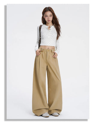khaki wide jeans