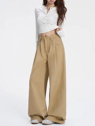 khaki wide jeans