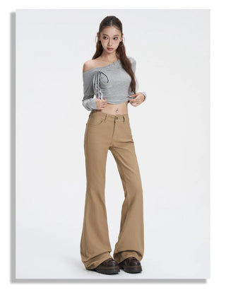 khaki flare jeans