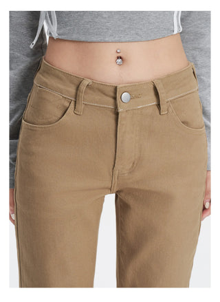khaki flare jeans