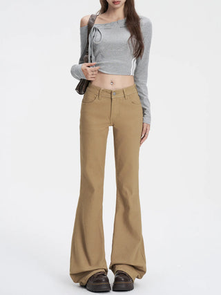 khaki flare jeans