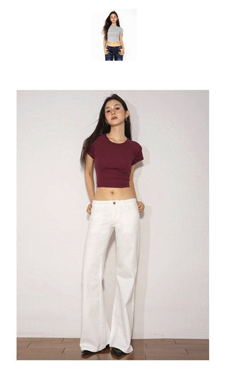 white bootcut jeans
