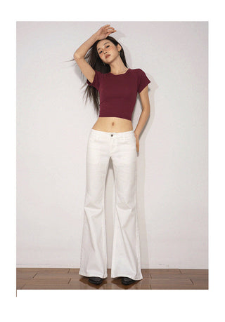 white bootcut jeans
