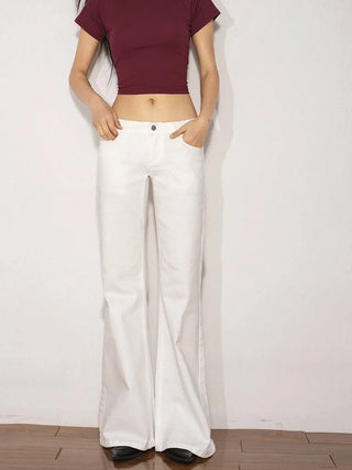 white bootcut jeans