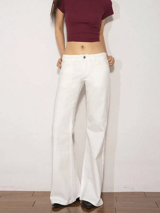 white bootcut jeans