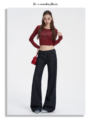 low waist bell-bottom jeans