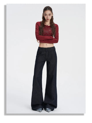 low waist bell-bottom jeans