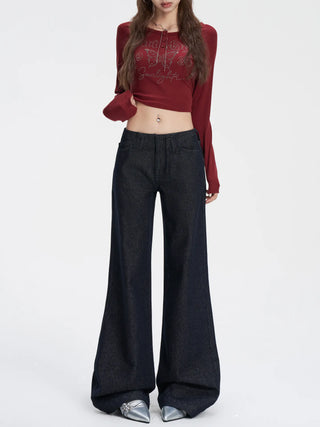 low waist bell-bottom jeans