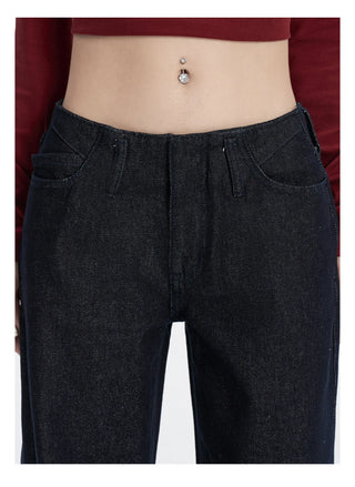 low waist bell-bottom jeans
