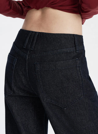 low waist bell-bottom jeans