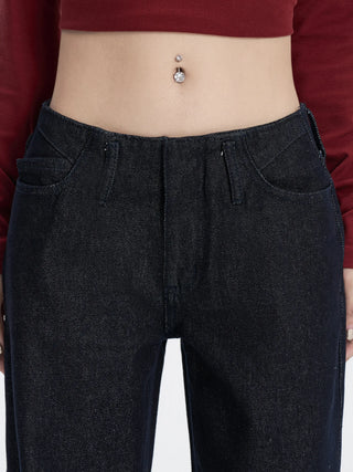 low waist bell-bottom jeans