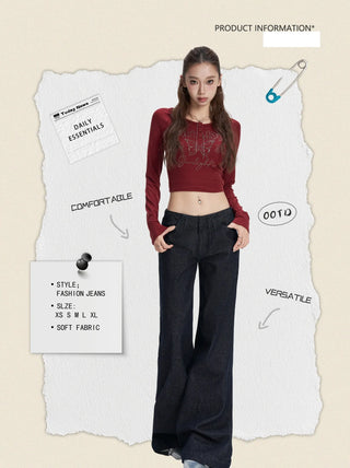 low waist bell-bottom jeans