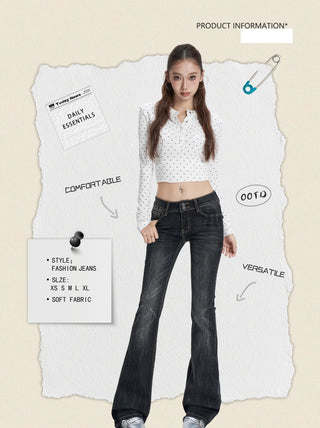 denim washed flare jeans