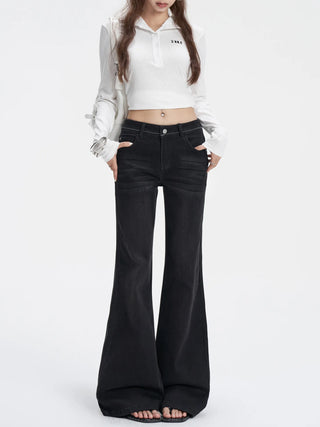 black flare jeans