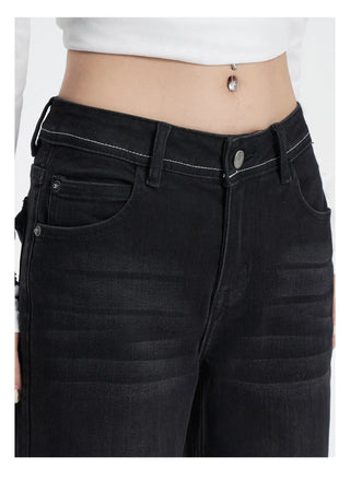 black flare jeans