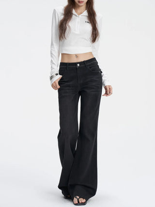 black flare jeans