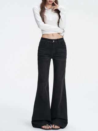 black flare jeans