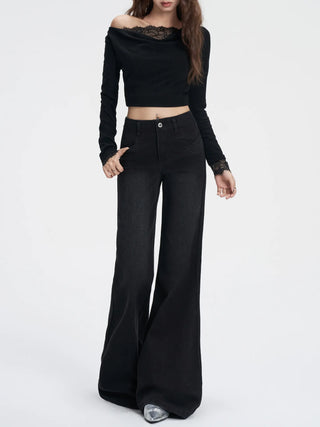 black flare jeans
