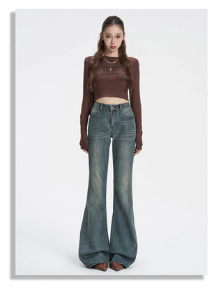 distressed flare jeans