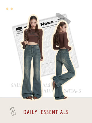 distressed flare jeans