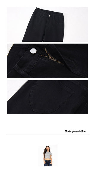 black bell-bottom jeans