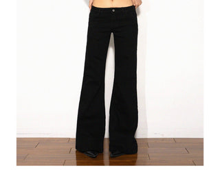 black bell-bottom jeans
