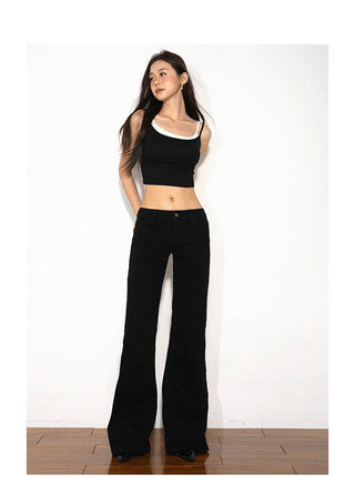 black bell-bottom jeans