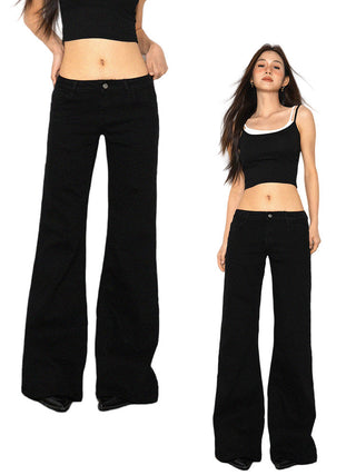black bell-bottom jeans