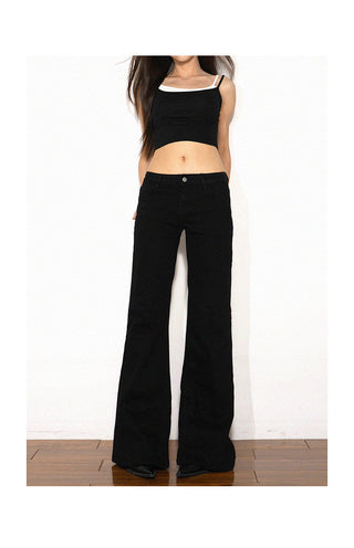 black bell-bottom jeans