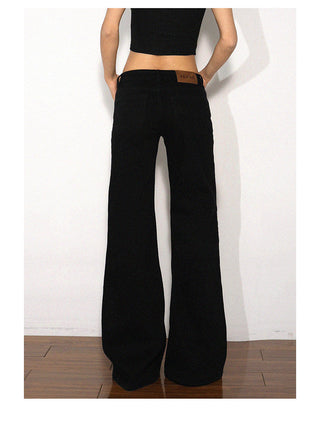 black bell-bottom jeans