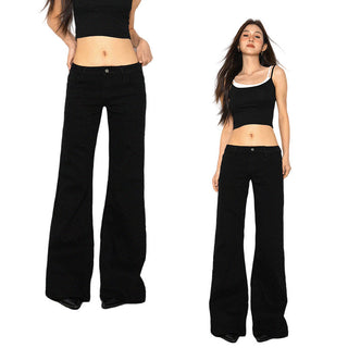 black bell-bottom jeans