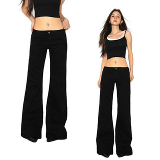 black bell-bottom jeans