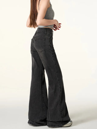 black flare jeans