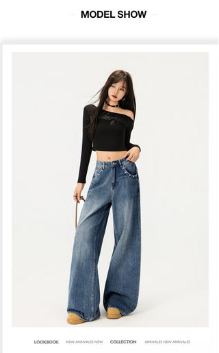 washed flare jeans