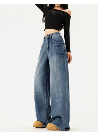 washed flare jeans