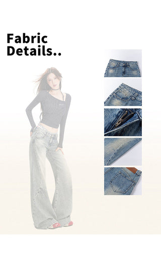 washed mop jeans