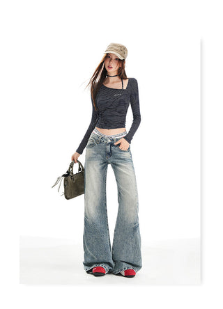 washed mop jeans