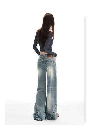 washed mop jeans