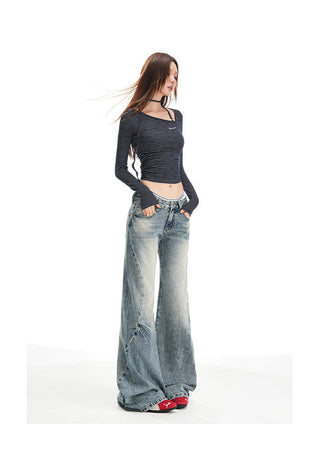 washed mop jeans