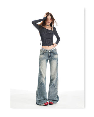 washed mop jeans