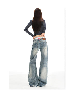 washed mop jeans
