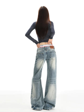 washed mop jeans
