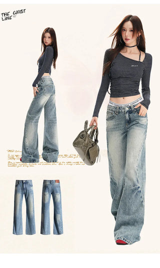 washed mop jeans