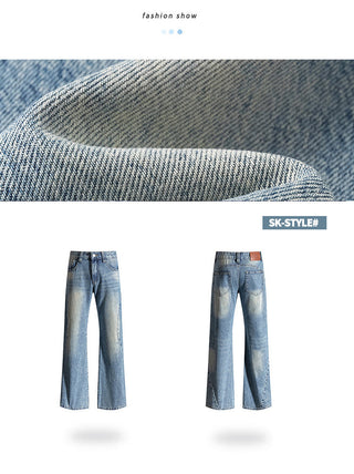washed mop jeans