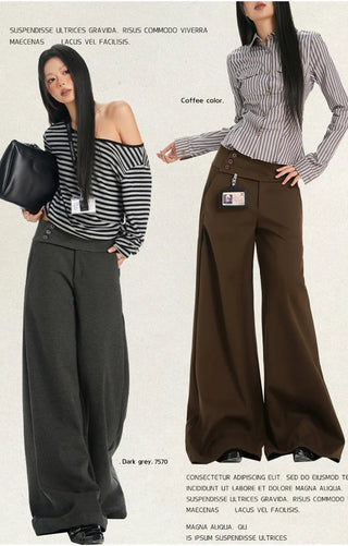 gray wool wide pants