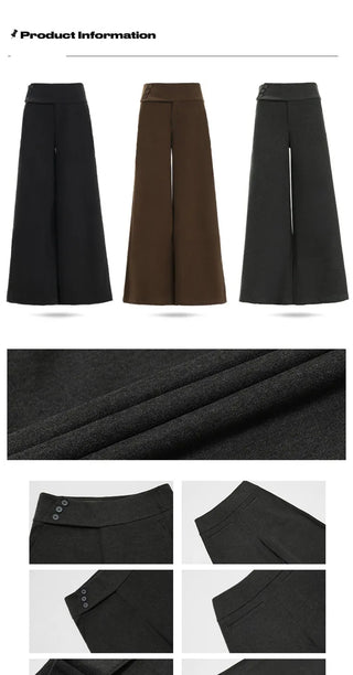 gray wool wide pants