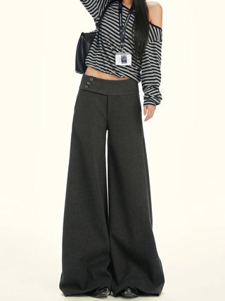 gray wool wide pants