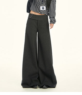 gray wool wide pants