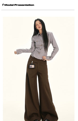 gray wool wide pants